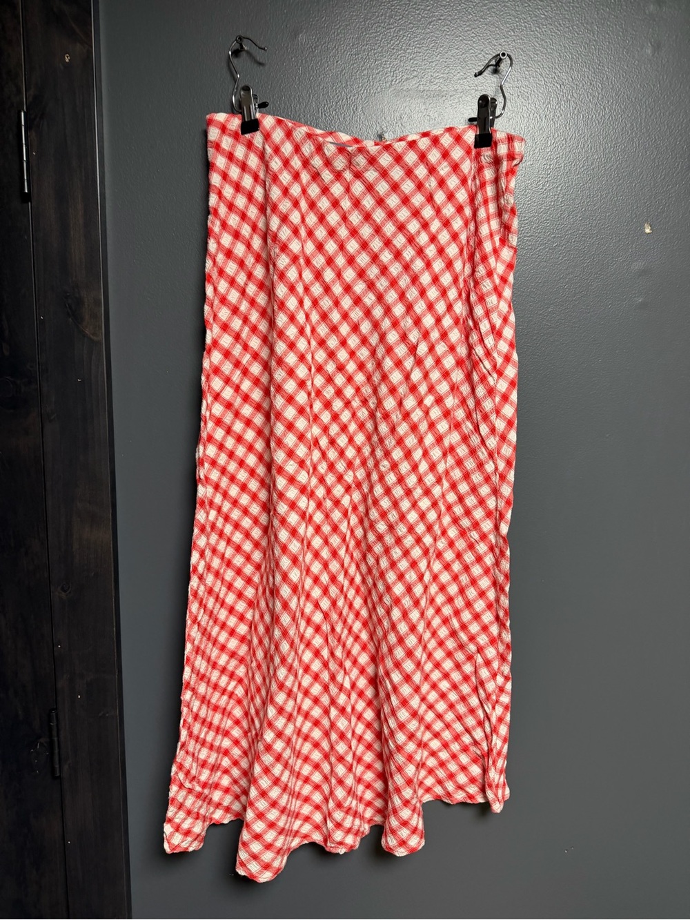 Universal Thread NWT Red Gingham Printed Midi Full Skirt Si